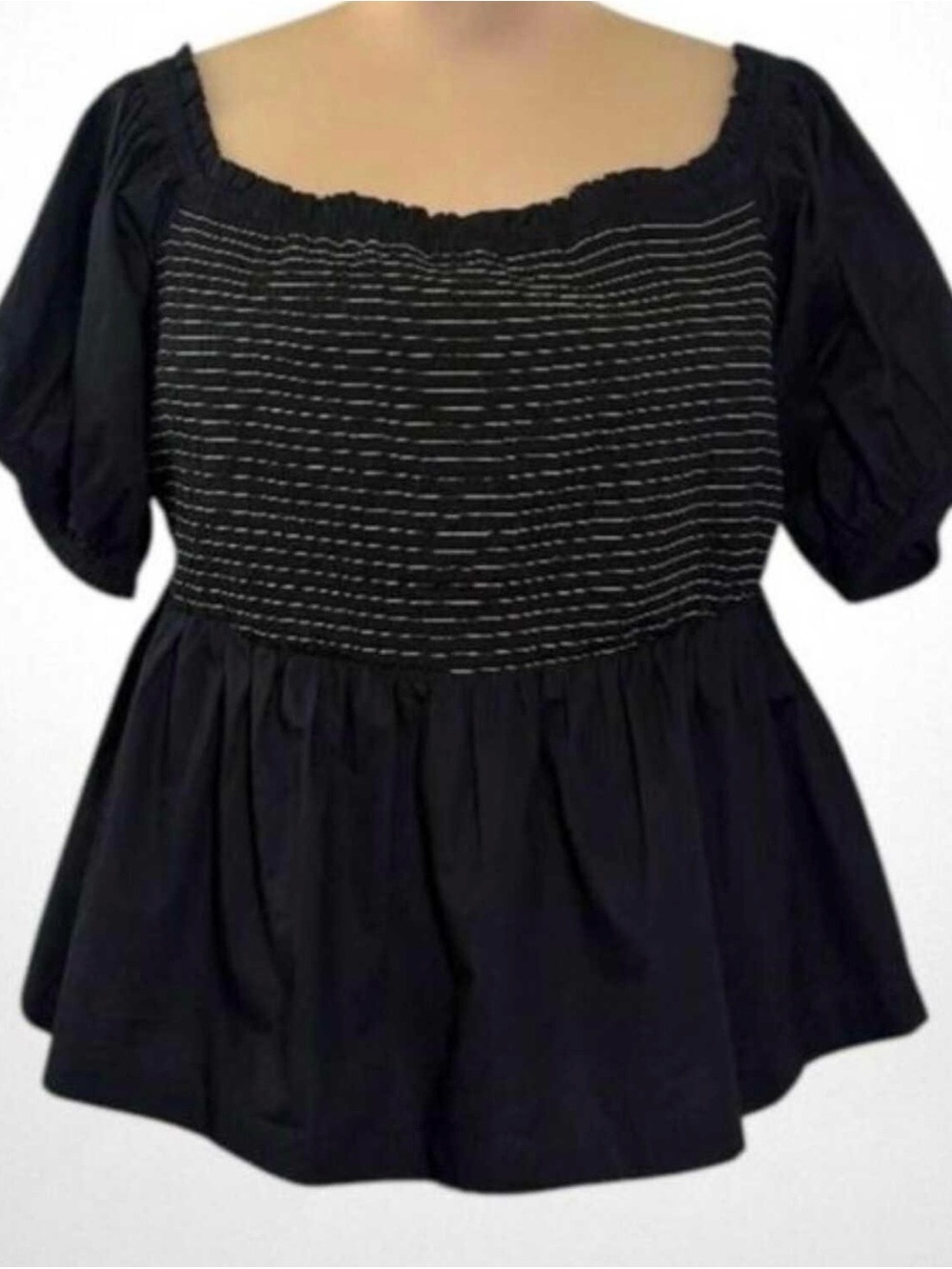Old Navy Black Smocked Peplum Women’s Top